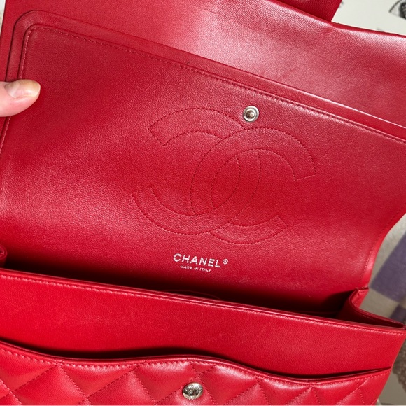 CHANEL LAMBSKIN DOUBLE FLAP JUMBO BAG EXCELLENT CONDITION - Picture 12 of 16